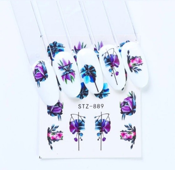 Flower, Floral Nail Art Water Decals DIY Nail (Group 5)