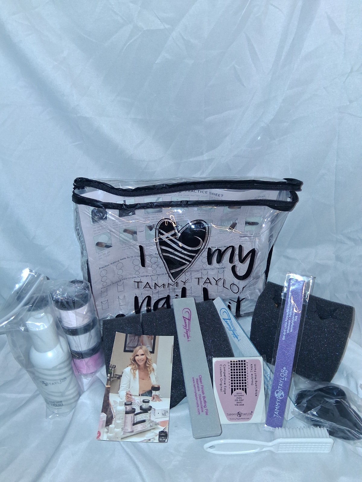 Tammy Taylor I Love My Nail Kit Acrylics/Nail Art Set w/ Practice Sheet, Case