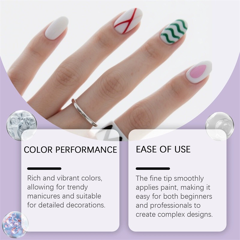 12 Colors Nail Art Pens Set, Nail Art Markers for Gel Nails, DIY Nail US