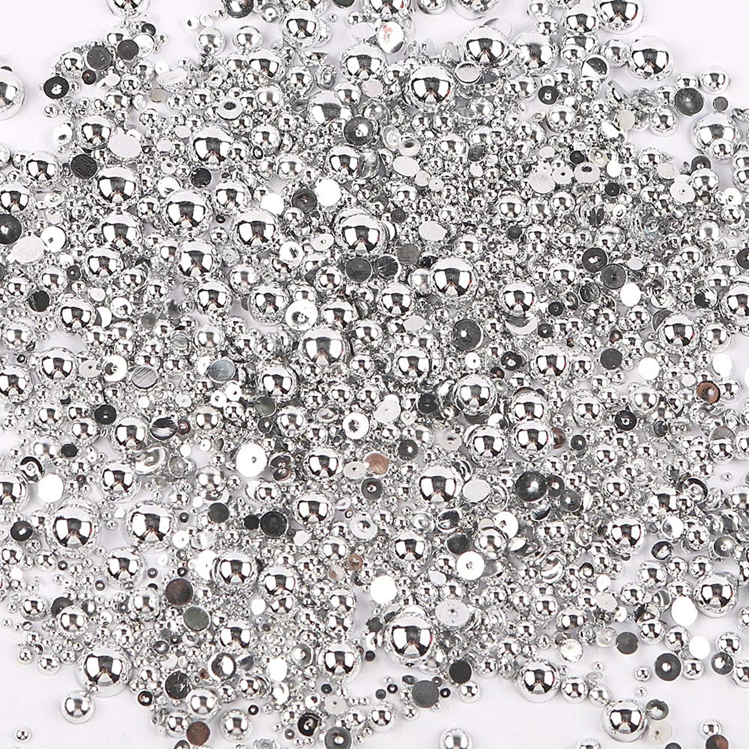 3000Pcs 1 Bag ABS Pearls Round Flatback Imitation Half Loose Beads Gem Assort…