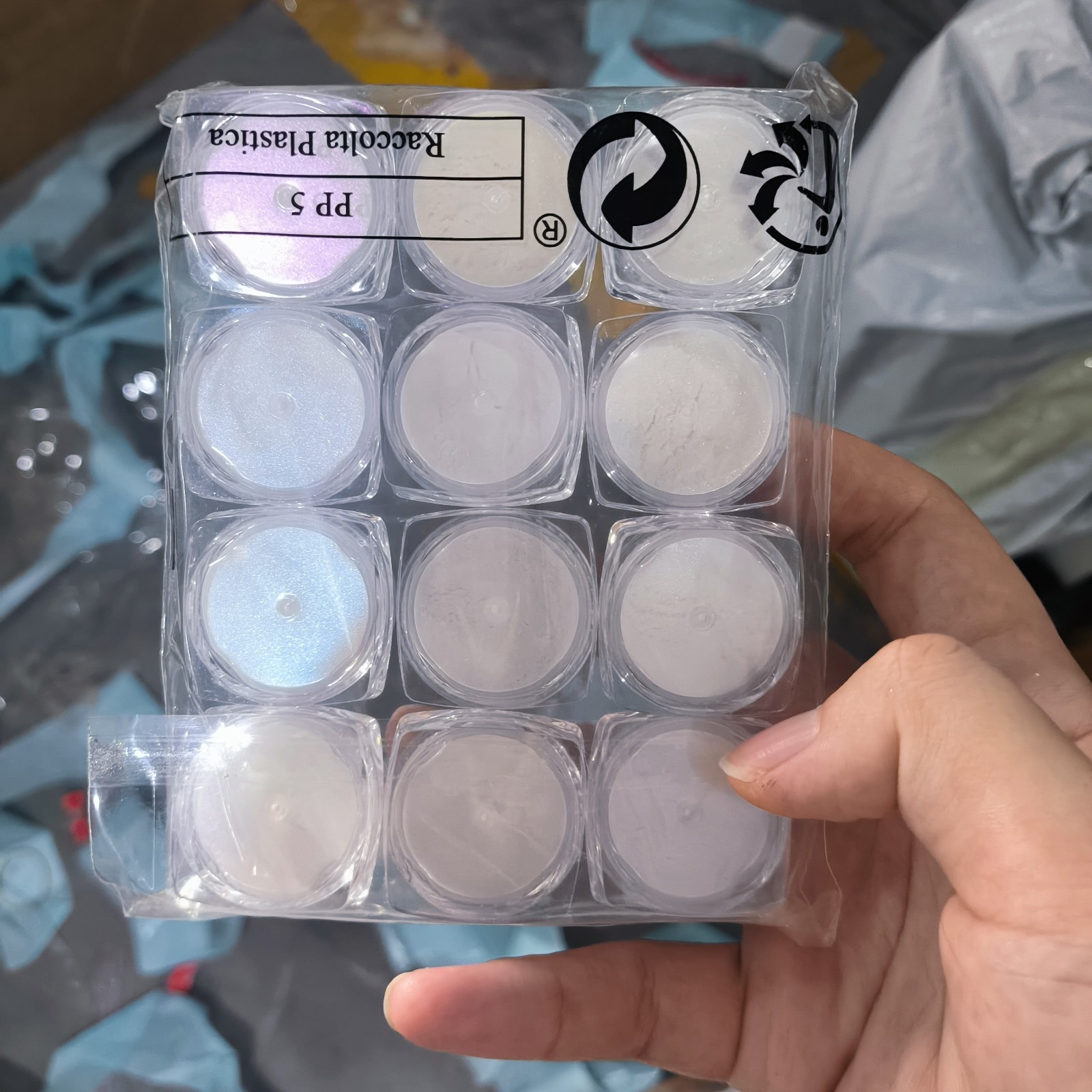 12Pcs Moonlight Multi Pearl Chrome Nail Powder, Super Glossy Clear Mirror Effect