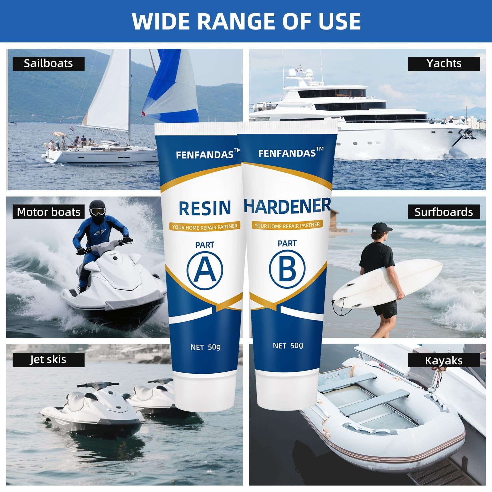 Fiberglass Boat Repair Kit White, Gel Coat Repair Kit for Boats, Marine Fiber…