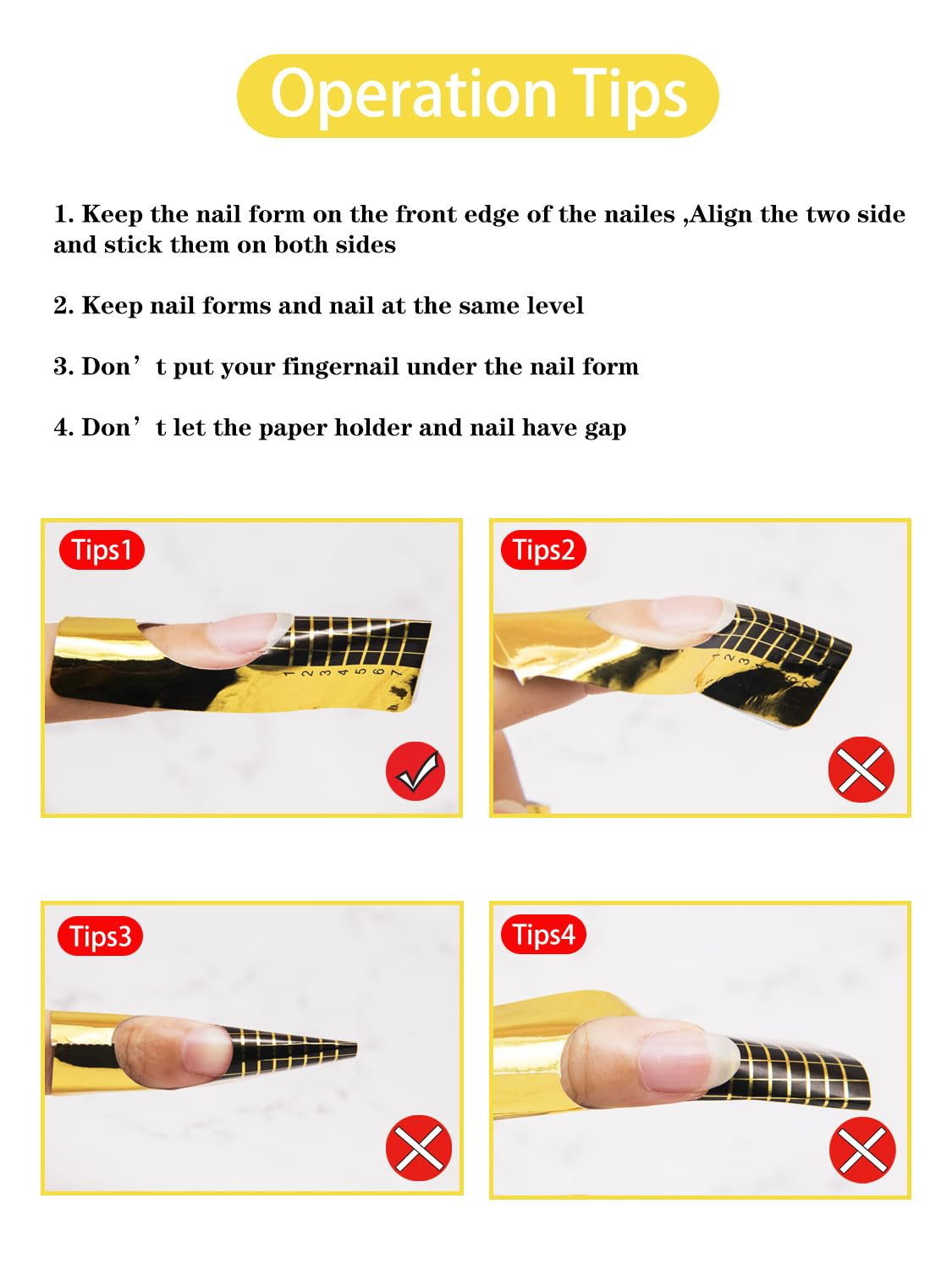 200 PCS Nail Forms for Acrylic Nails, Rectangle Acrylic Nail Forms, Nail