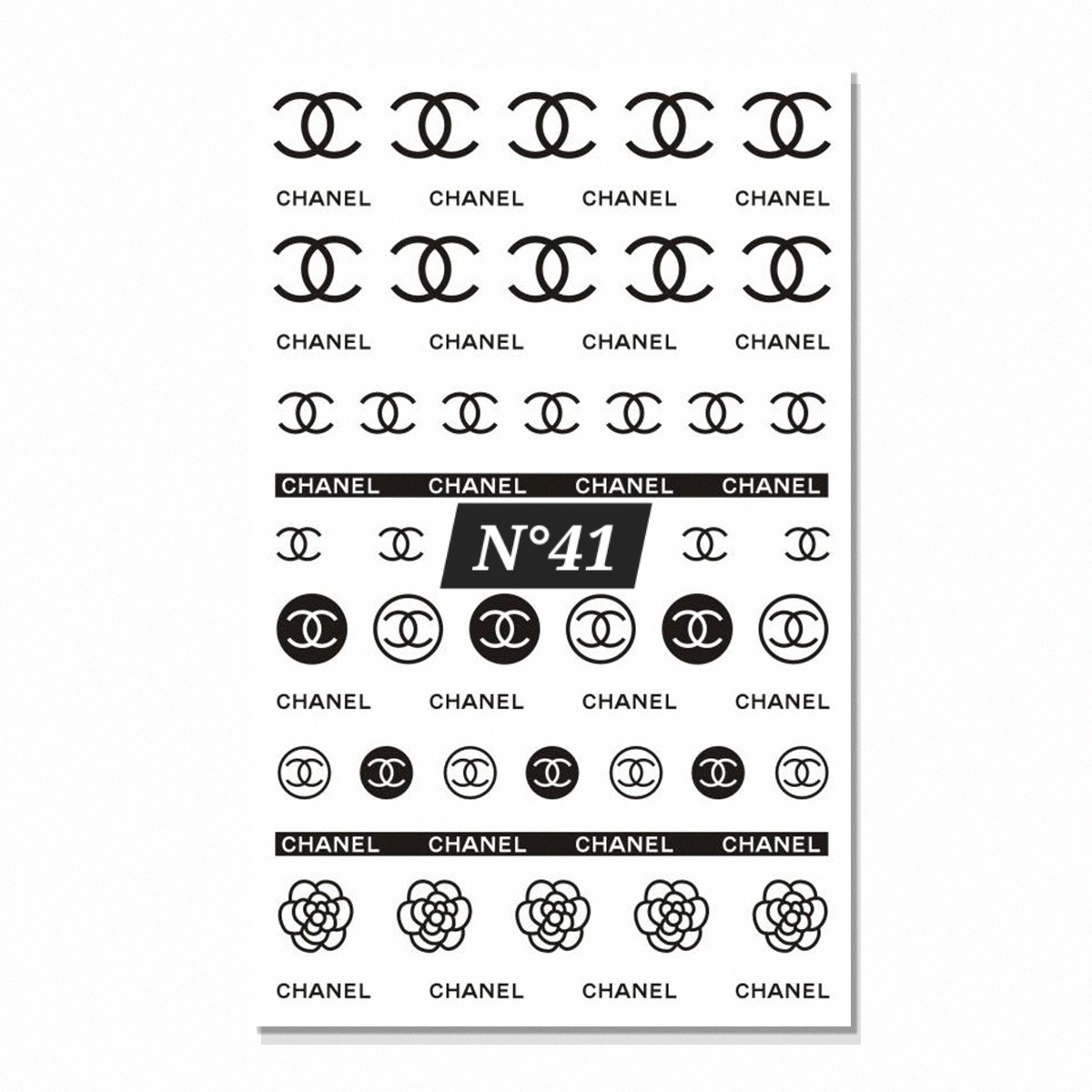 NWT NAIL ART DESIGN SELF-SEAL STICKERS SOLID BLACK N°41!