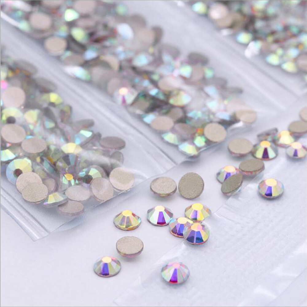 1728 Pcs Nail Art Rhinestone Glitter Gems 3D Tips DIY Decoration Fashion