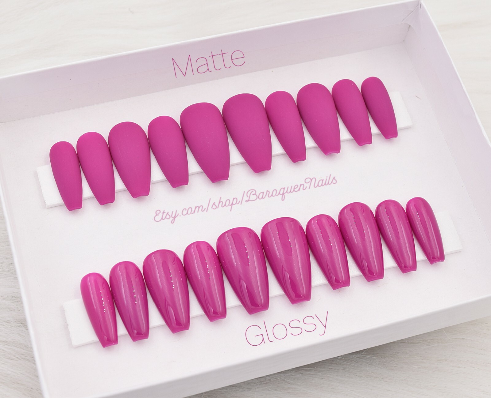 Magenta Neon Plum Press On Nails | Coffin Stiletto Nails Purple Berry Fake Nails