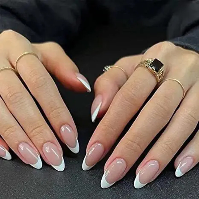 24Pcs/Set Acrylic Long Ballet Press on Nail Tips Coffin Reusable False Nails