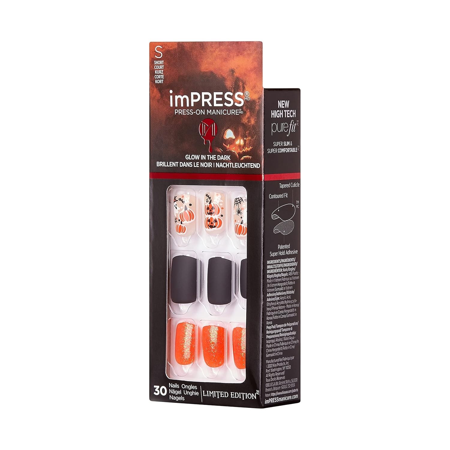 KISS imPRESS Limited Edition Halloween Press-On Nails Glow-In-The-Dark