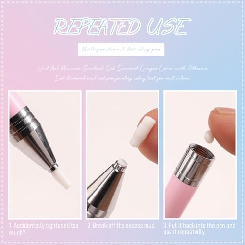 1 PCS Nail Art Rhinestone Picker Pens With 1 Box Spare Silicone Clay Tool