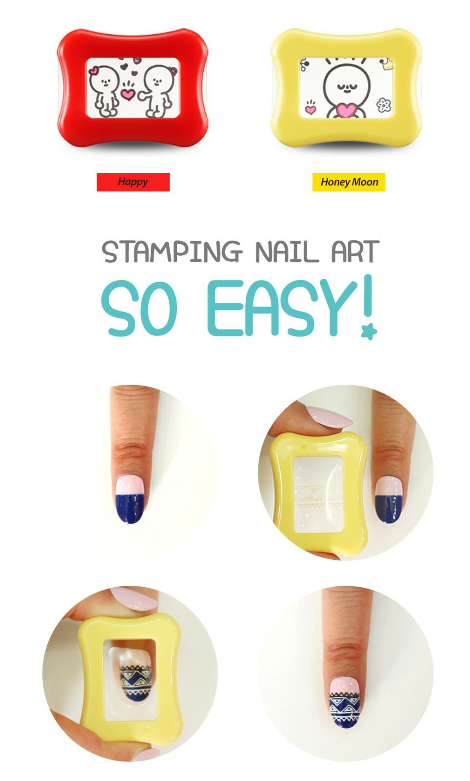 KONAD Stamping Nail Clear Jelly Silicone Marshmallow Stamper&Scraper Honeymoon