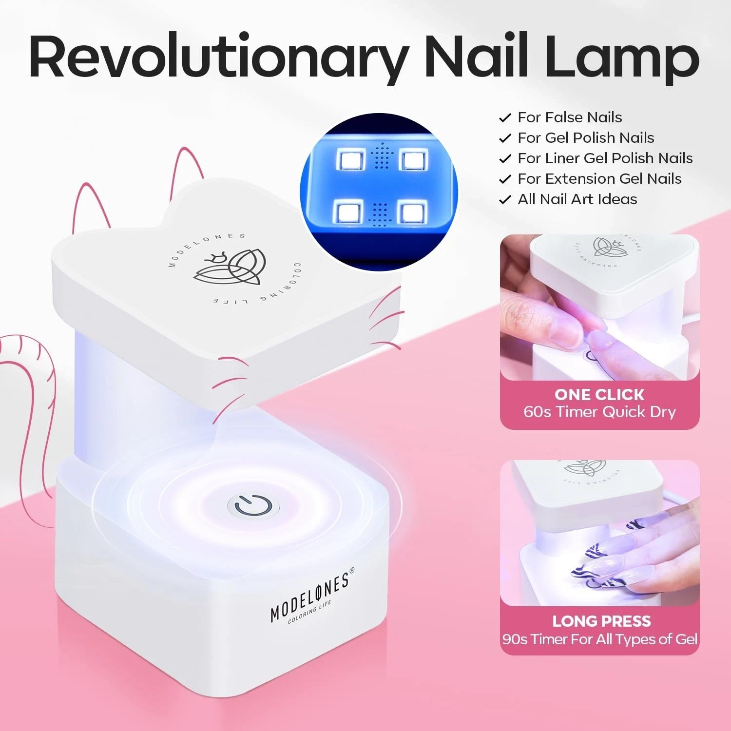 Gel X Nail Kit, Gel x Nail Tips Medium Square, 9-in-One Nail Glue & Portable U V