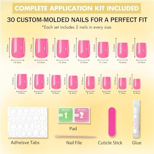 Chrome Ombre Teal Blue Press On Nails – 30 Pcs – Square – Ombre Blue