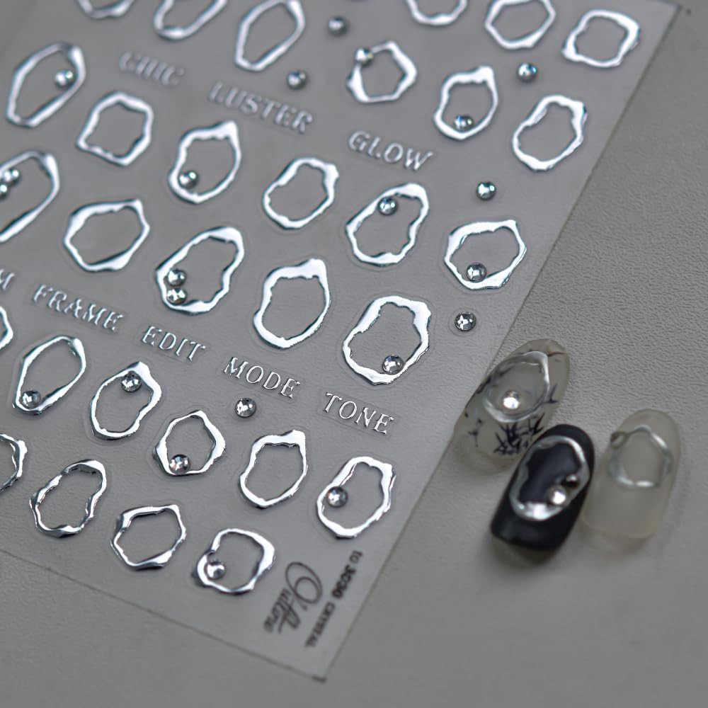 5D Embossed Nail Stickers, Premium Salon-Quality Self-Adhesive 3D Nail Art Decal