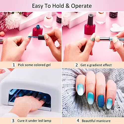 1Pc UV Gel Nail Gradient Sponges Pen With 16Pcs Replaceable Sponge Heads NO3