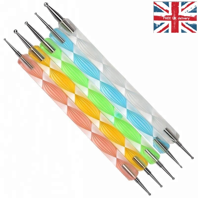 Nail Art Dotting Pen 5pcs Set Crystal Marbleizing Tool Kit Set Manicure Painting