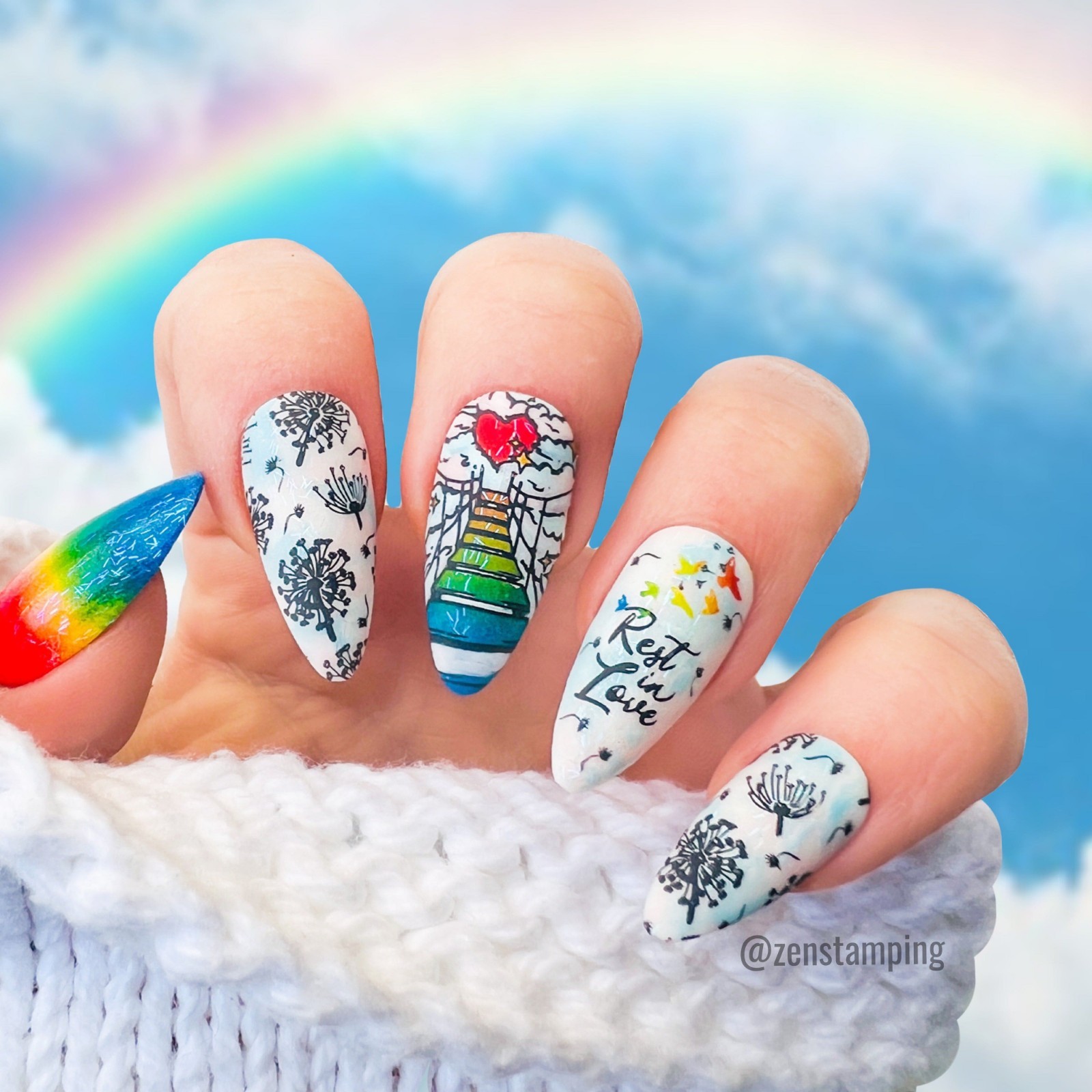 Maniology nail stamping plate M368 RAINBOW BRIDGE