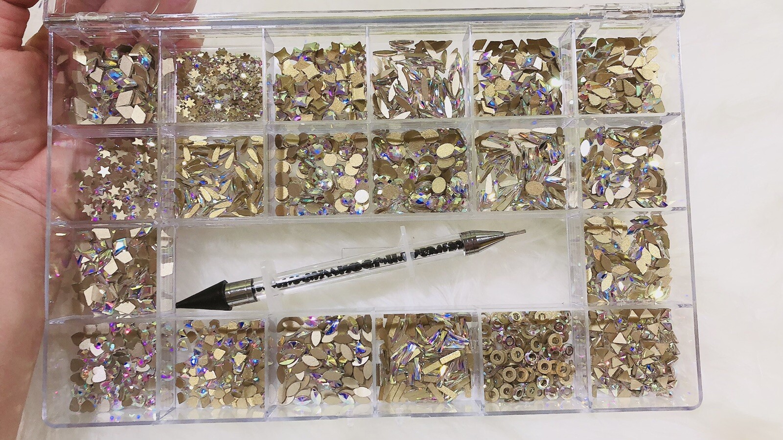 Multi Shapes Glass K9 Crystal AB Rhinestones -Nail Art Craft(2000 Pcs) 20 Shape