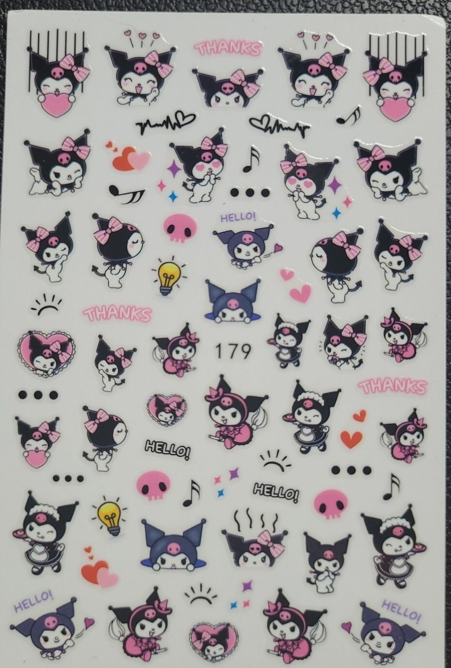 My Melody Hello Kitty Kuromi Nail Art Stickers