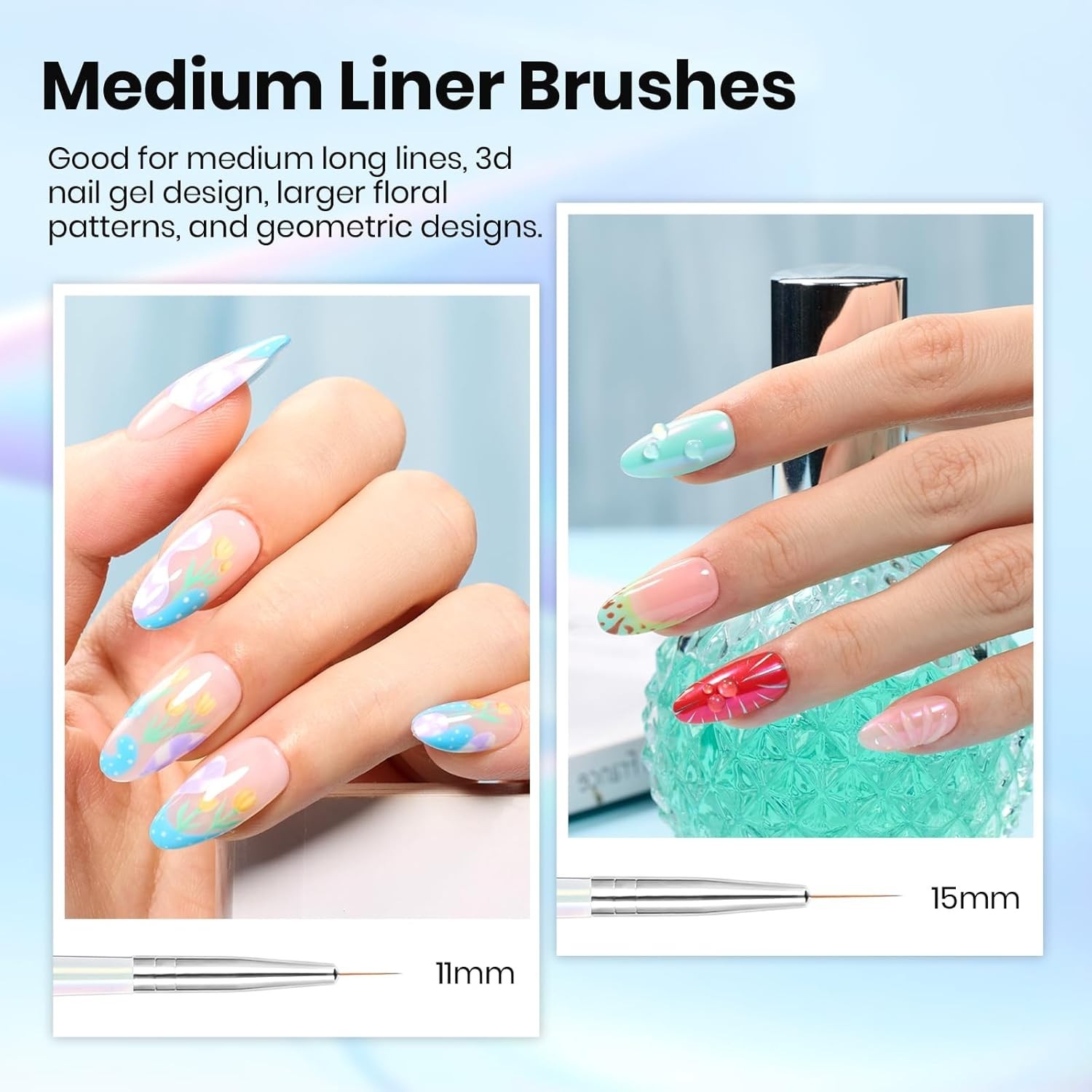 5 Size Professional Nail Art Brushes for Intricate Styling & Creative Designs