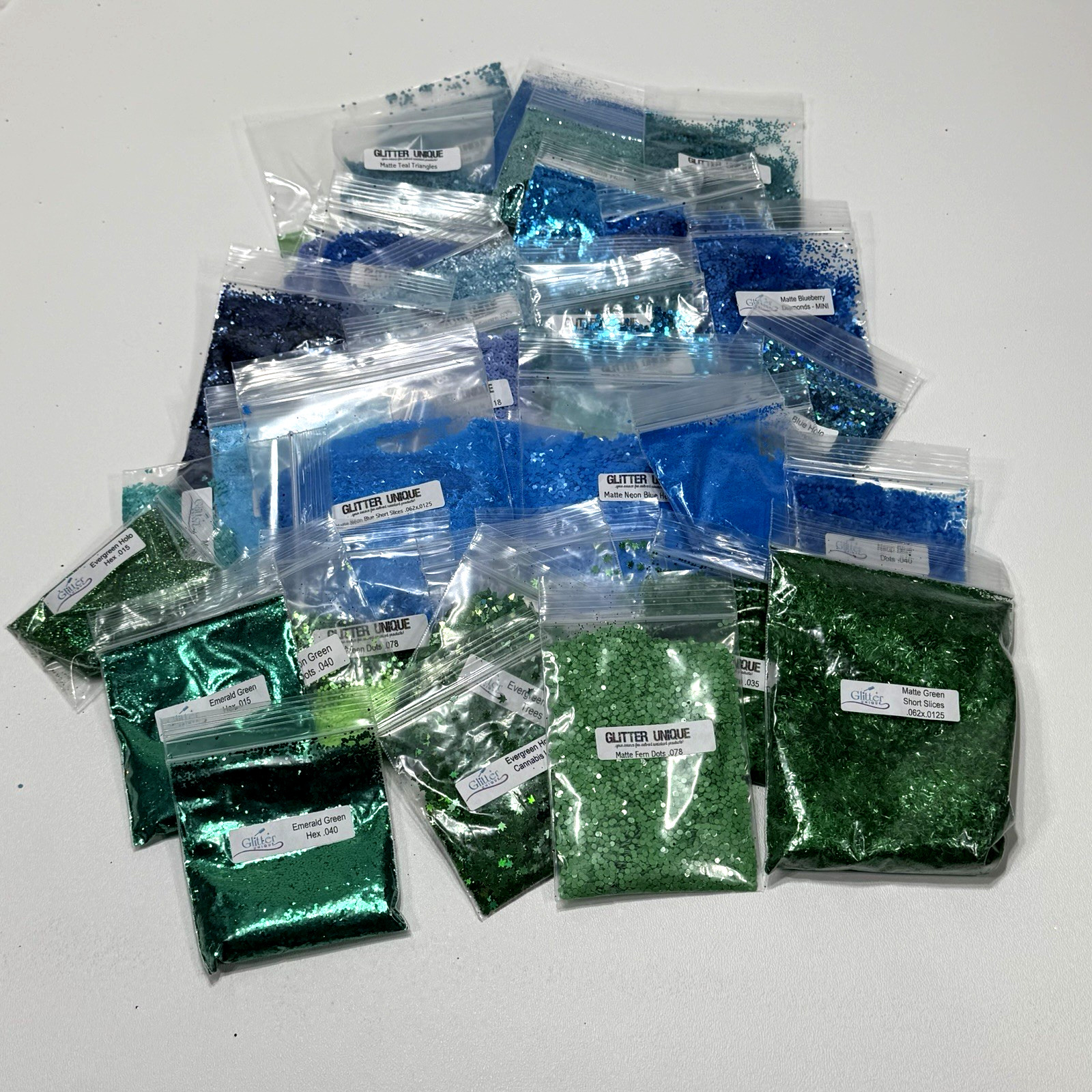 Glitter Mixed Lot – Nail Polish Body Glitter – Multiple Colors And Sizes Shapes