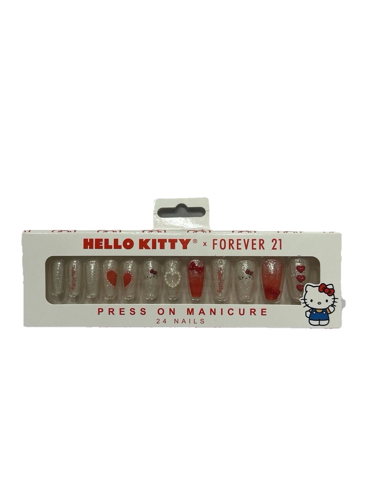 Press On Nails Hello Kitty Sanrio x Forever 21 Manicure NEW SEALED 24 Nails