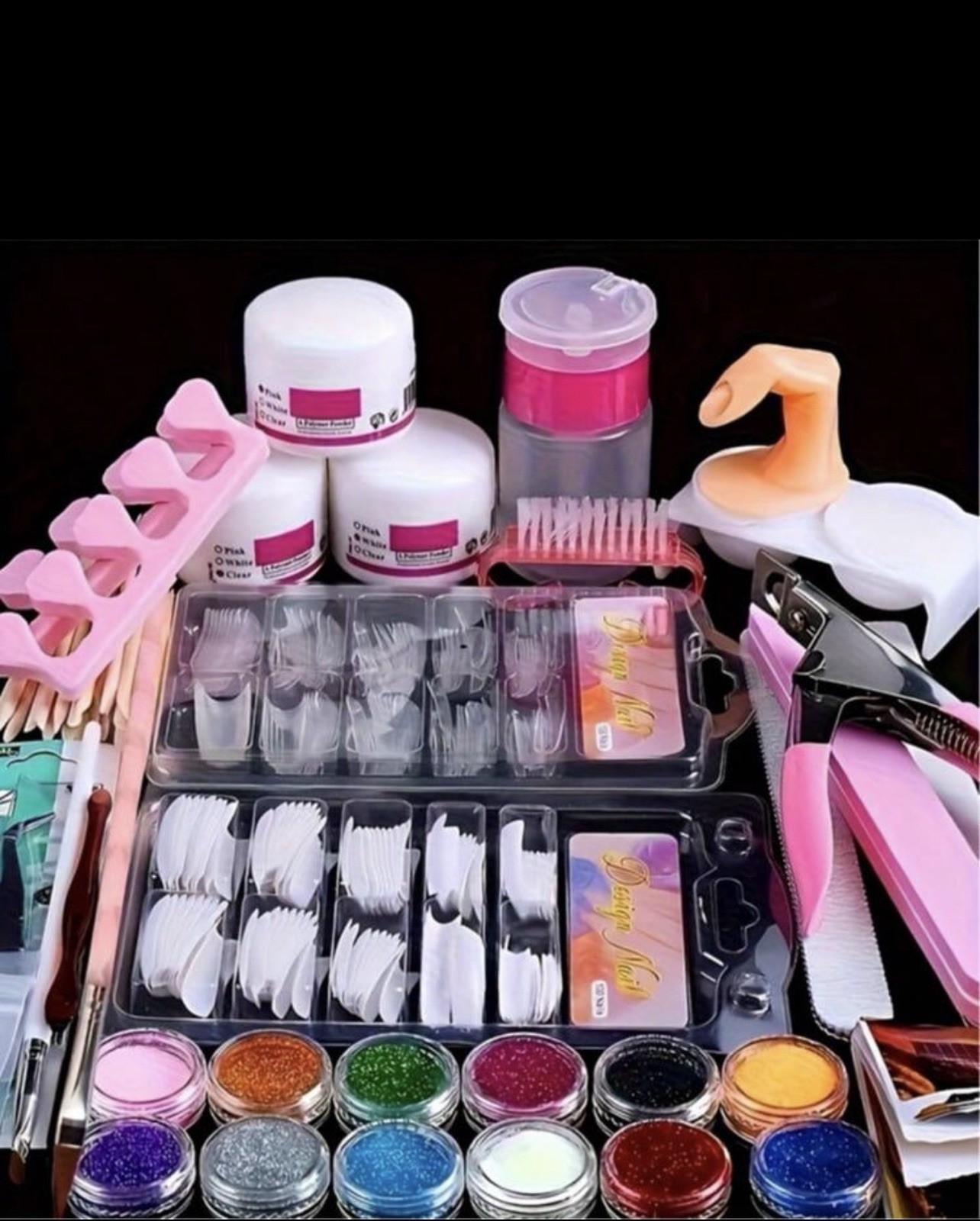 Acrylic Nail Kit Complete Starter Set UV Gel Nail Tips Art Tools DIY Manicure