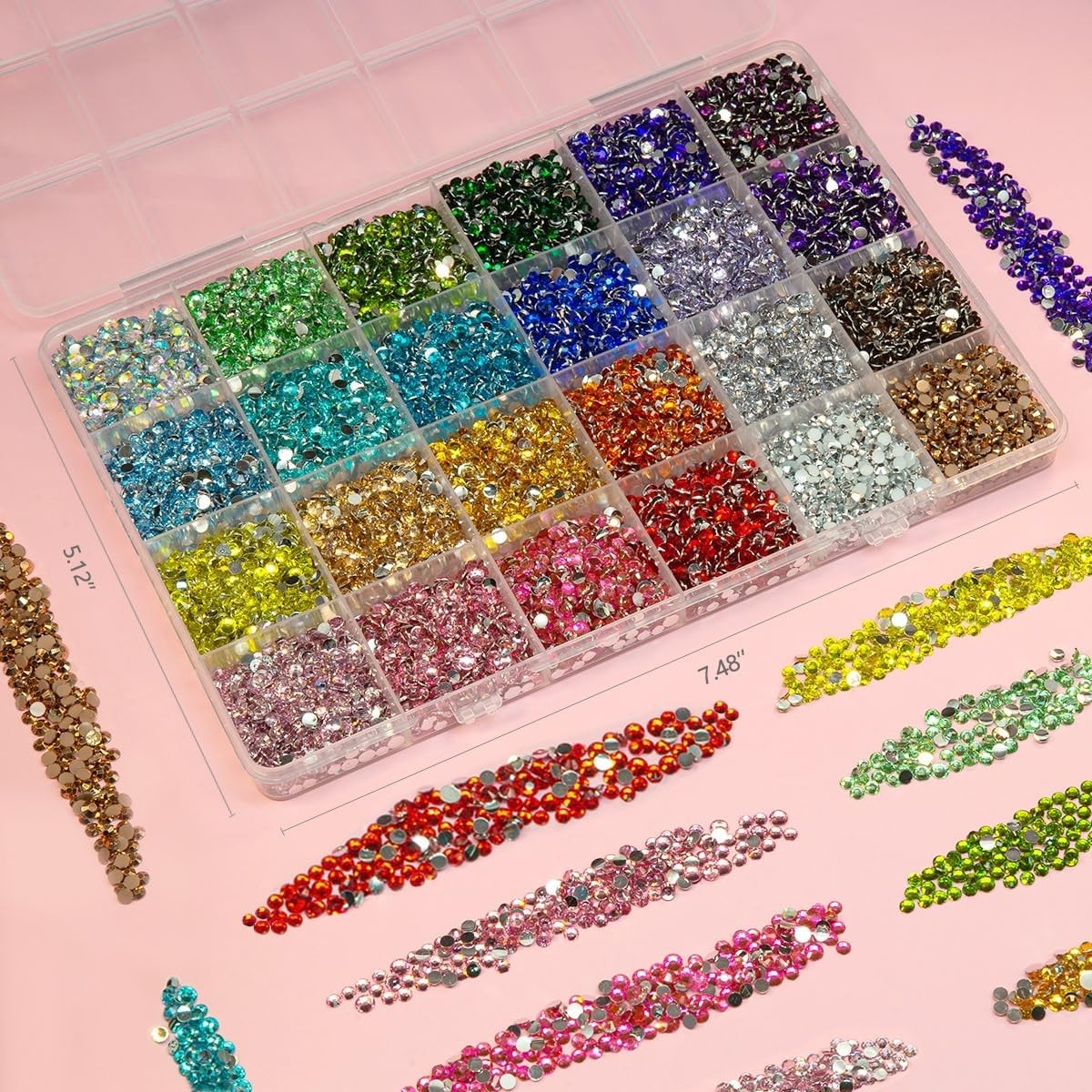 20000PCS 24 Color Resin Rhinestones w B7000 Jewelry Glue for Bedazzling Craft…