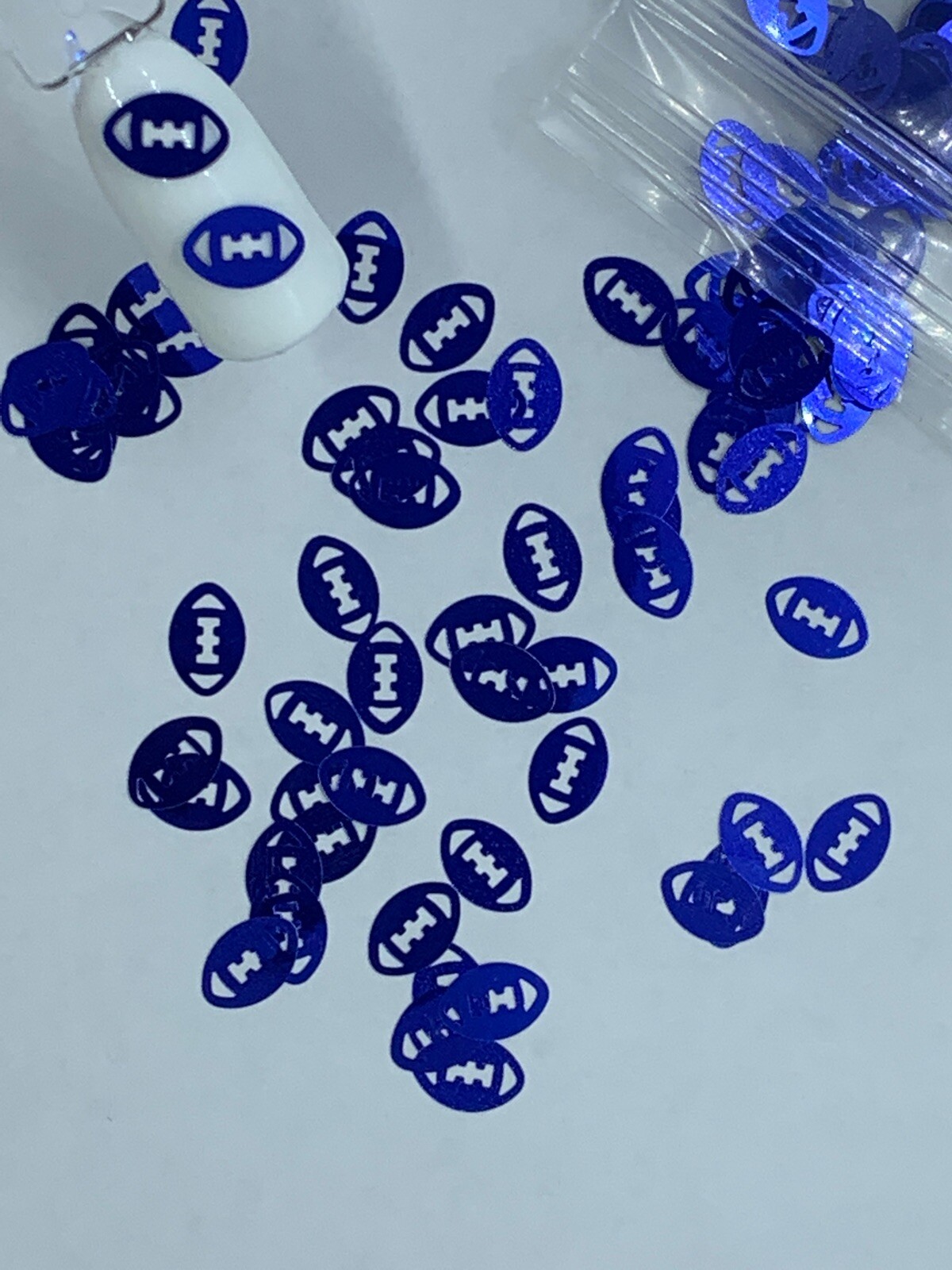 Metallic Blue Football Nail Glitter 8MM | 1 TSP | Gel Nail Art & Acrylic