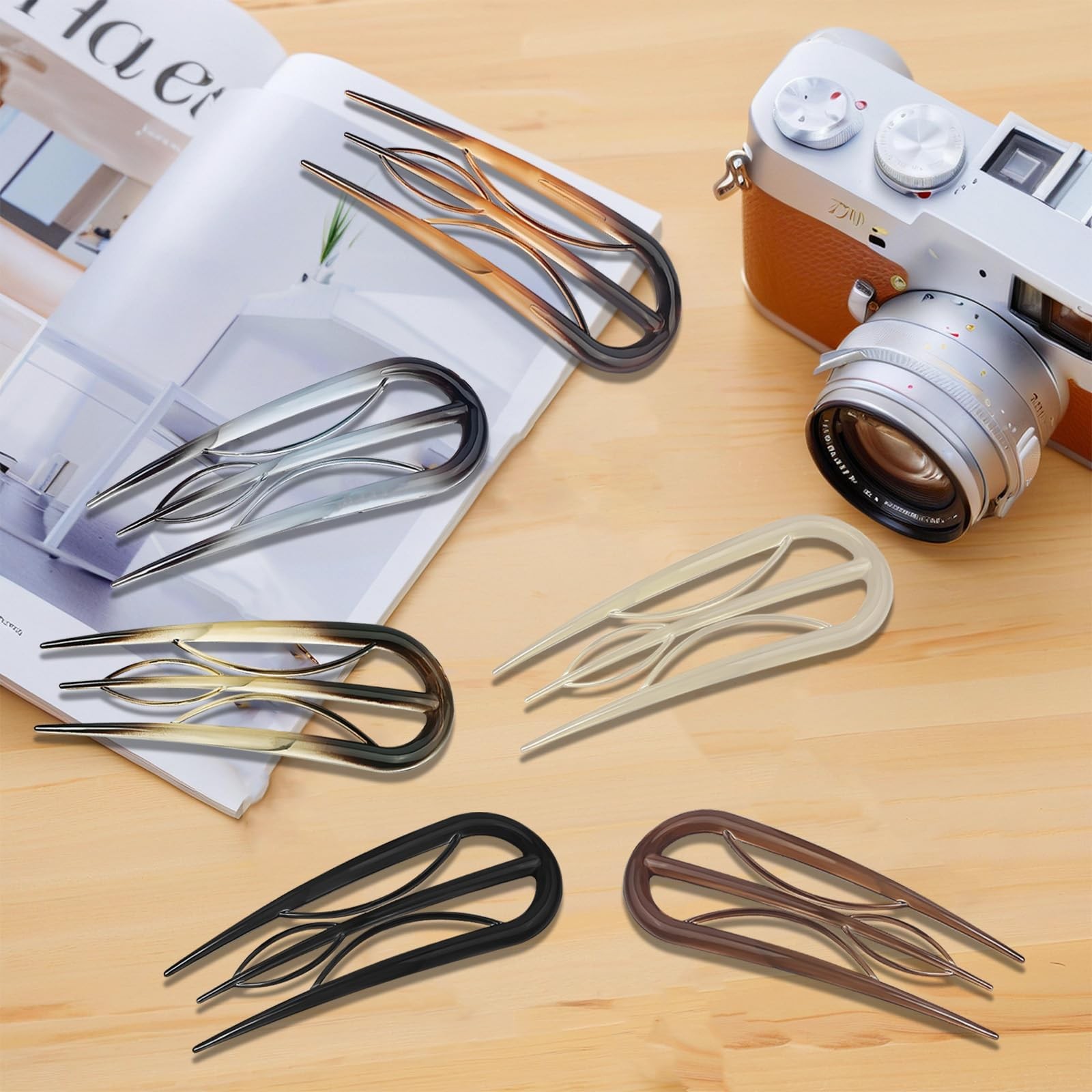 6Pcs French Hair Clips, U Shaped Pin 1 Count (Pack of 6),