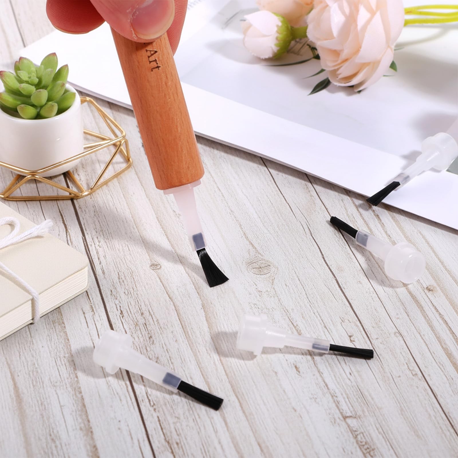 50 Pcs Disposable Gel Nail Brushes, Soft Manicure Tools for French Manicures