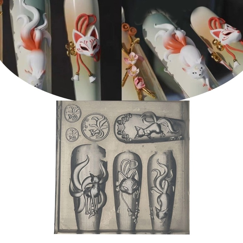 Easy Cleaning Embossed Nail Carving Mold For Nail Charm Accessory Crafting