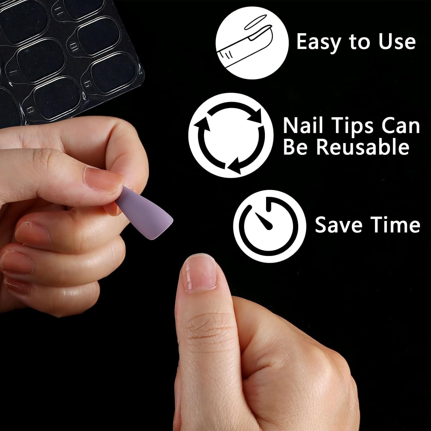 300 Pcs Eco-Friendly Nail Adhesive Tabs – Easy Application for All Sizes