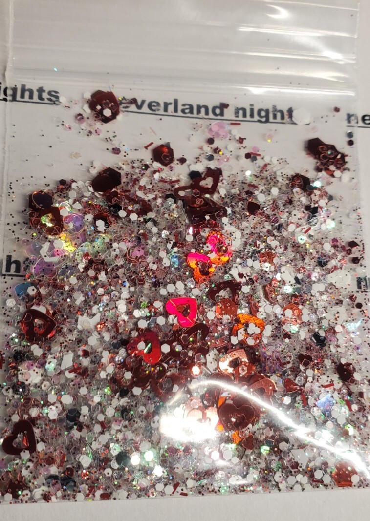 “Romeo” Red & White Glitter Mix, Romantic Nail Art Glitter, Acrylic, Gel Sparkle