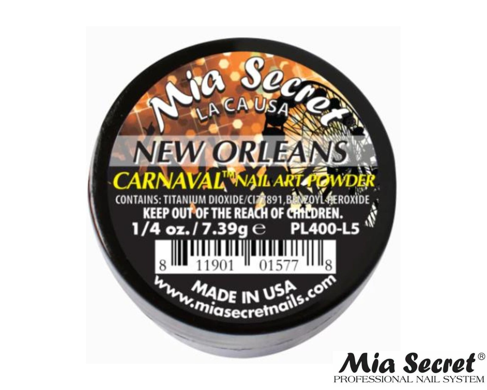 Mia Secret Nail Art Powder Carnaval Collection (NEW ORLEANS) 1/4oz