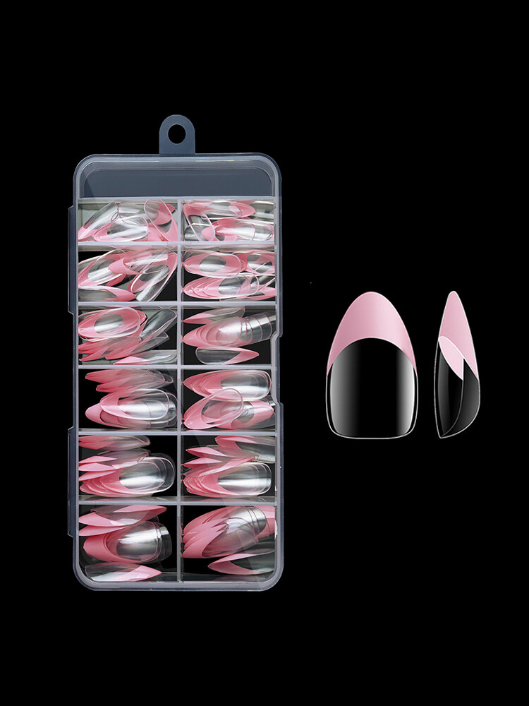 120Pcs/Box Short Square Nails Tips Full Cover Clear French False Nail Extension’