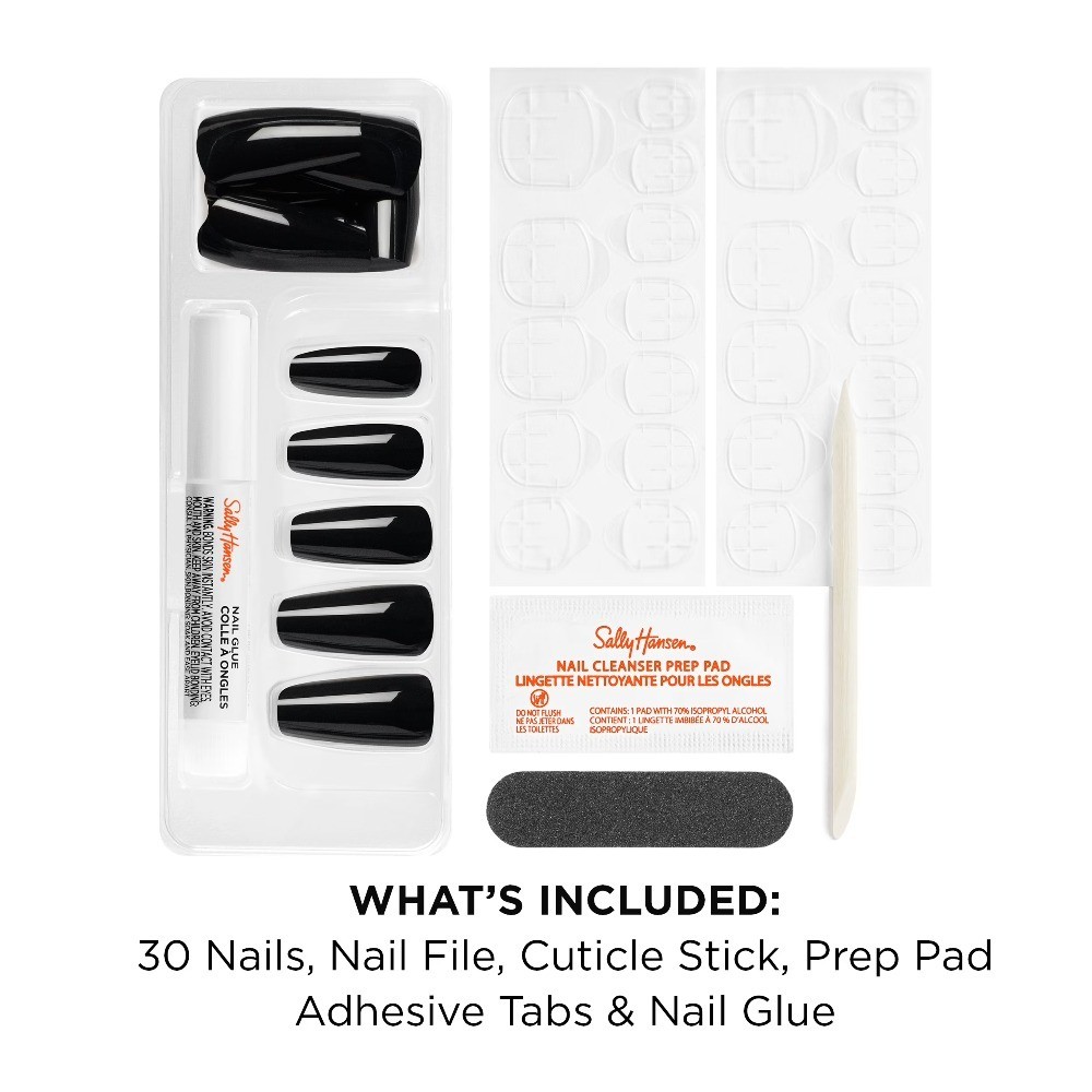 Salon Effects Perfect Press-On Nails, Onyx-Pected, Non-Damaging, Easy to Apply
