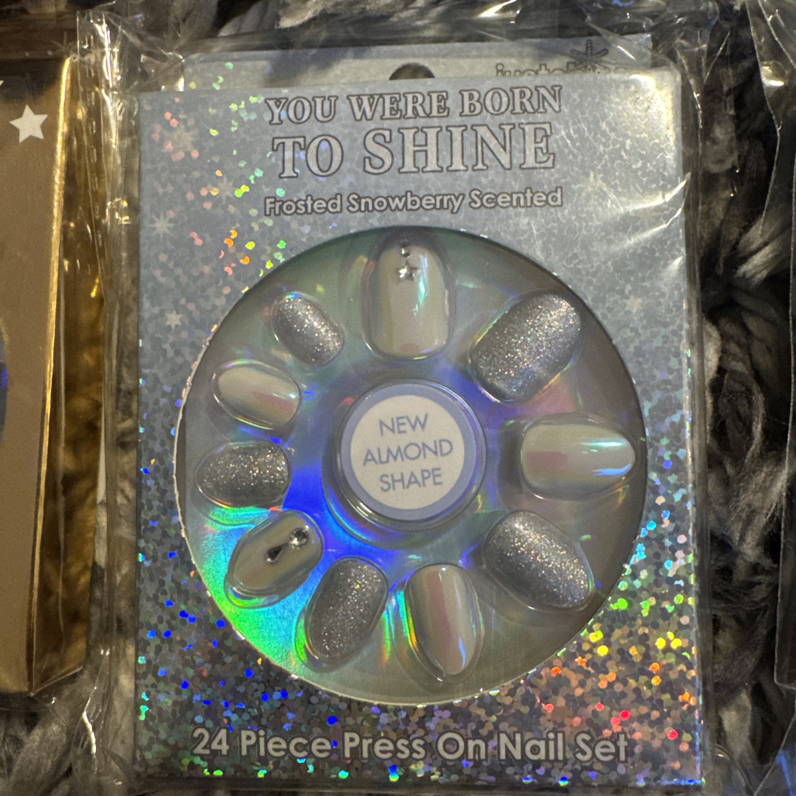 (6x) Justice 24pc Press On Nail Set Lot Rainbow Sparkle Metallic Girls New NIB