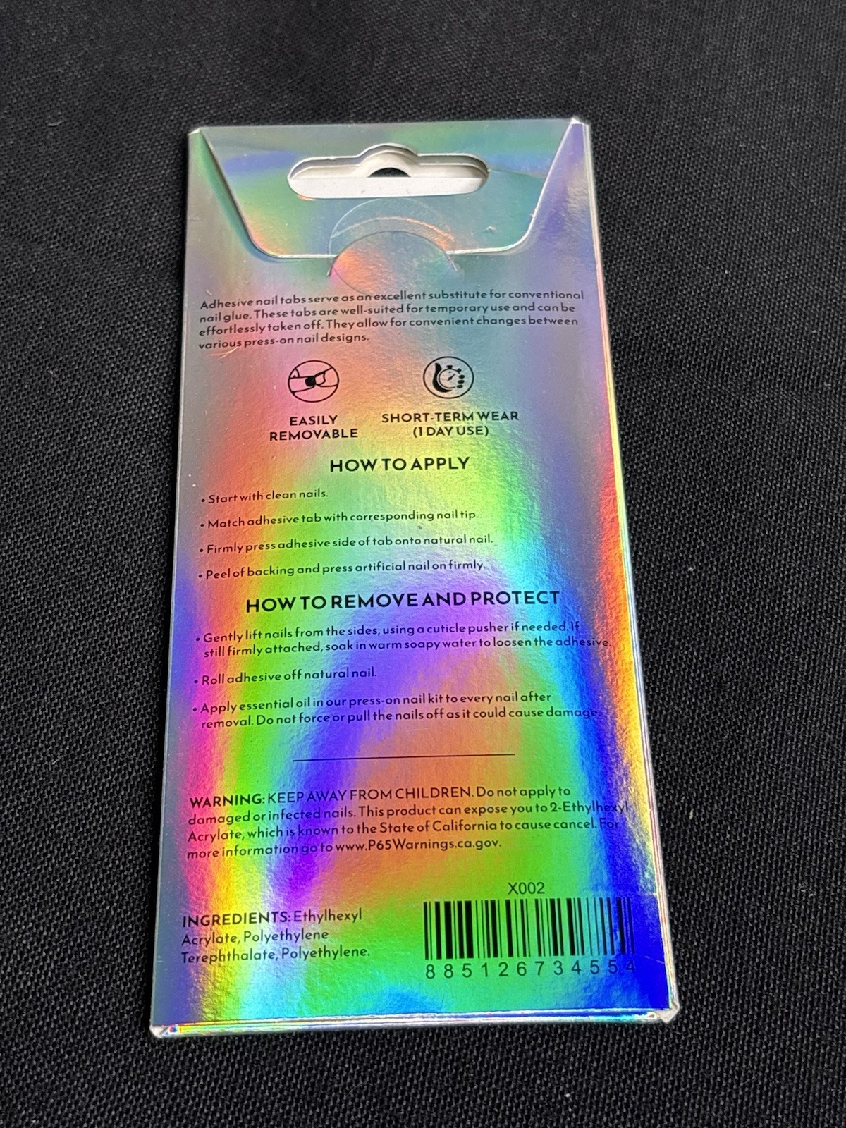 Nail Reformation Clear Self-Adhesive Tabs 1 Day Wear Easy Remove 5 Sets x30