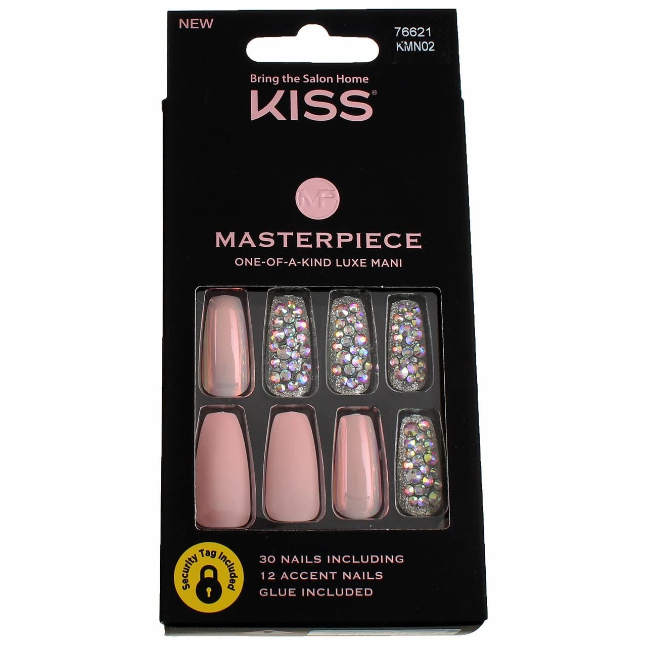 4 Pack Kiss Masterpiece is the ONE-OF-A-KIND LUXE MANI Kit 30 Count Pink/Silver
