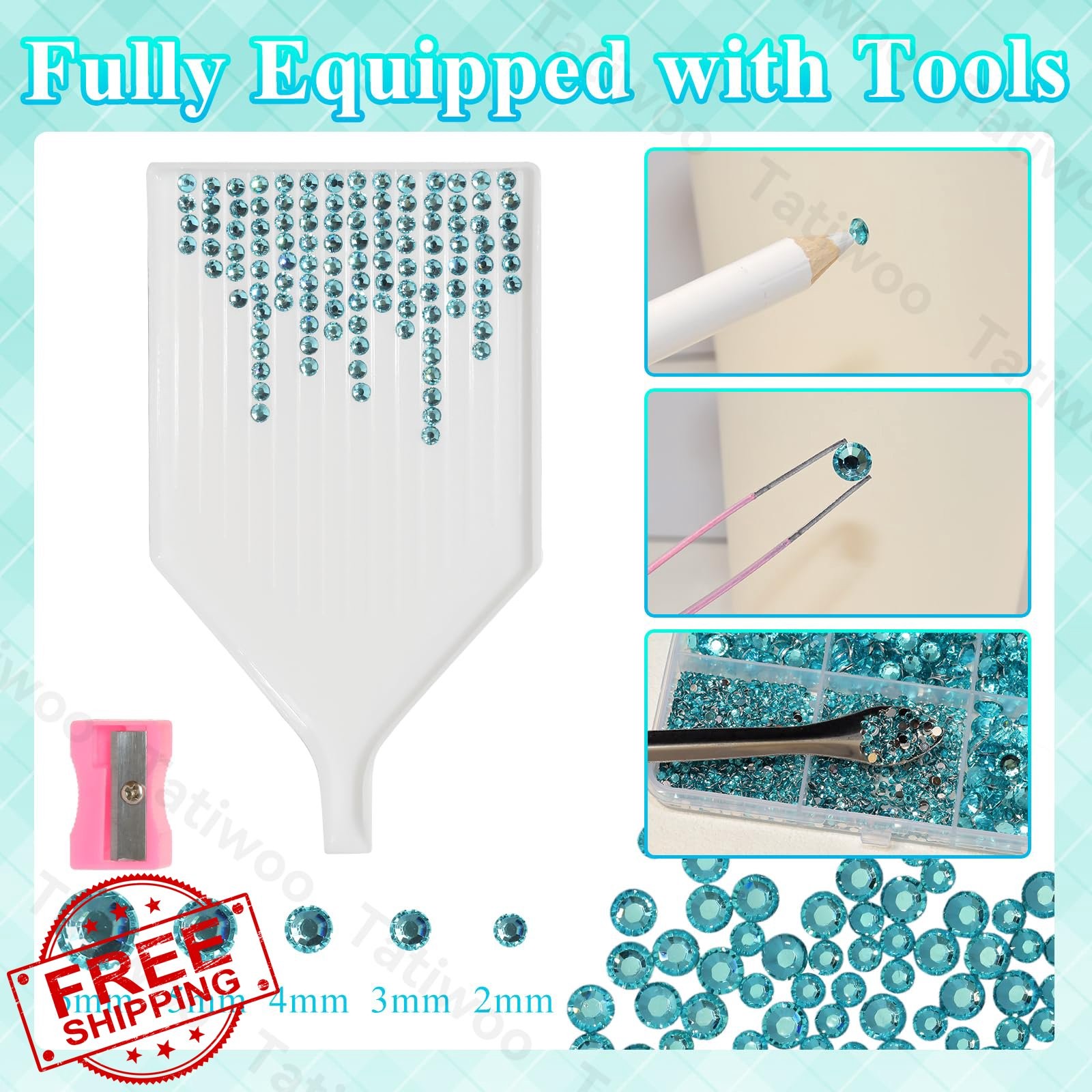 20000pcs Lake Blue Jelly Rhinestones Mix Sizes Flatback Bedazzling Craft