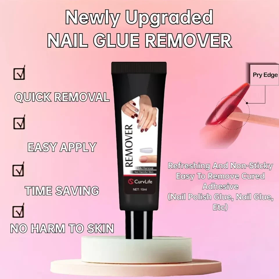 Newly Upgraded Quick Drying 10g Semi Solid Nail Glue with 10ml Remover for…