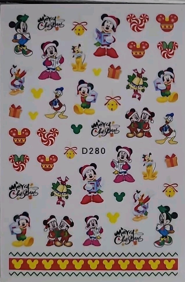 Disney, Mickey Mouse, Mickey Ears, Christmas Holiday, Nail Art Stickers