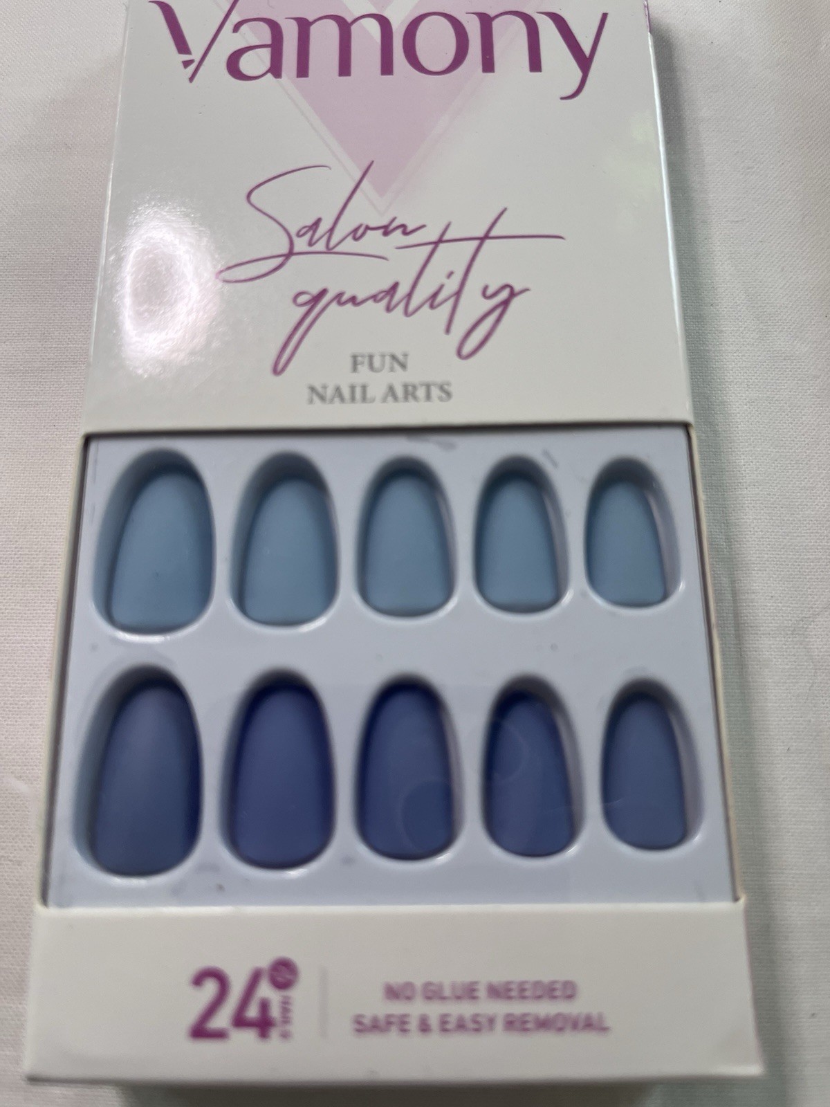 Vamony Press-On Nails Glossy Multicolor Oval & Square Full Cover No Glue Needed