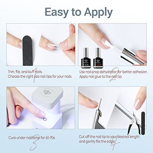 Modelones Nail Tips and Glue Gel Kit, Gel x Nail Kit 4 in 1 Nail Glue Gel,