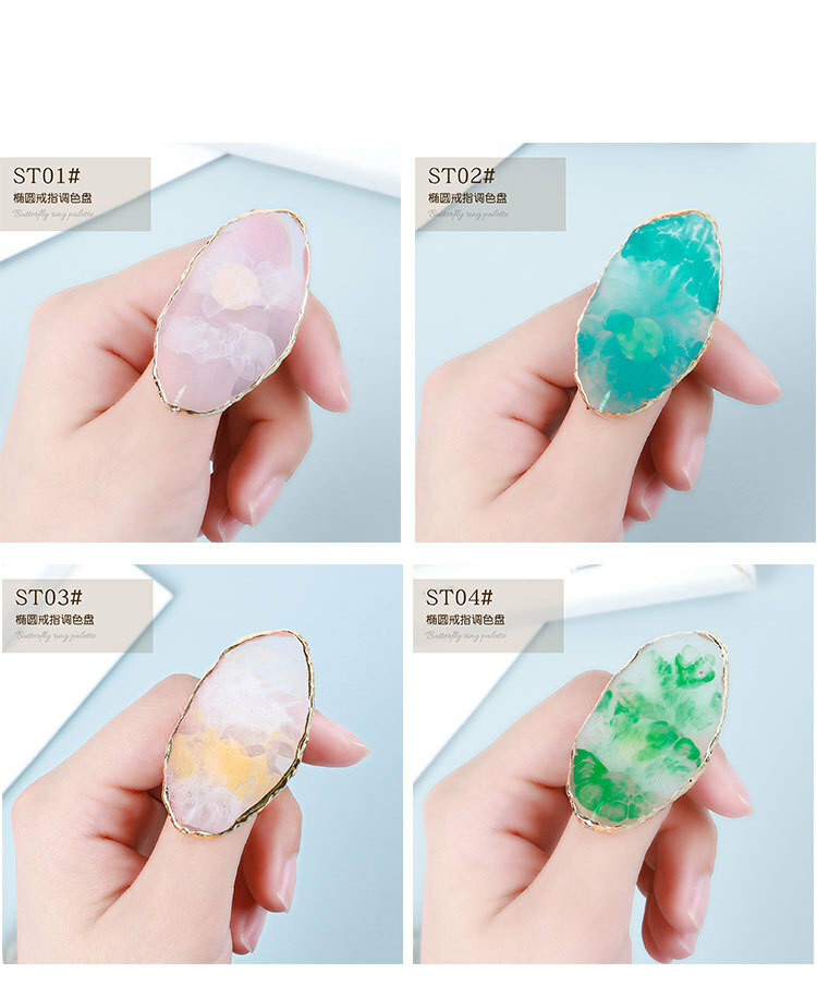 Resin Nail Art Ring Palette Manicure Tool Polish UV Gel Holder Display Tool DIY