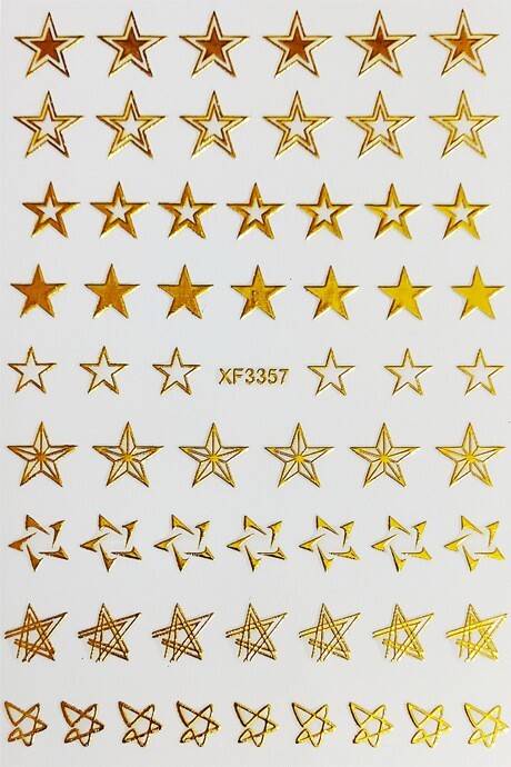 12 Sheets Stripe Stars Nail Art Stickers Decals Supply Self-Adhesive XF3357 NH21