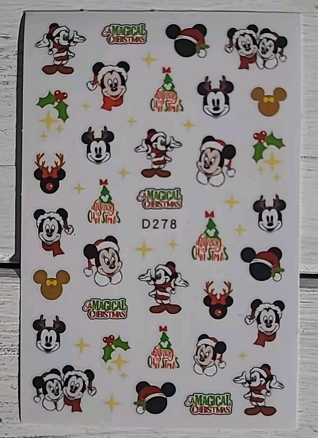 Disney, Mickey Mouse, Magical Christmas Holiday, Nail Art Stickers