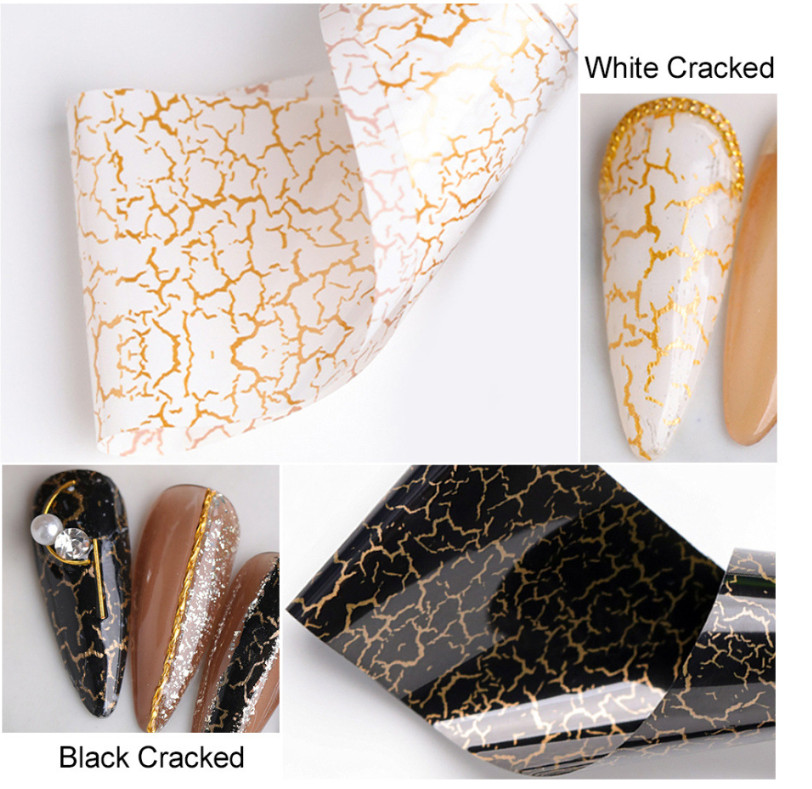 10Pcs Leopard Snake Skin Animal Print Cracked Nail Art Foil Transfer 2023 NS47