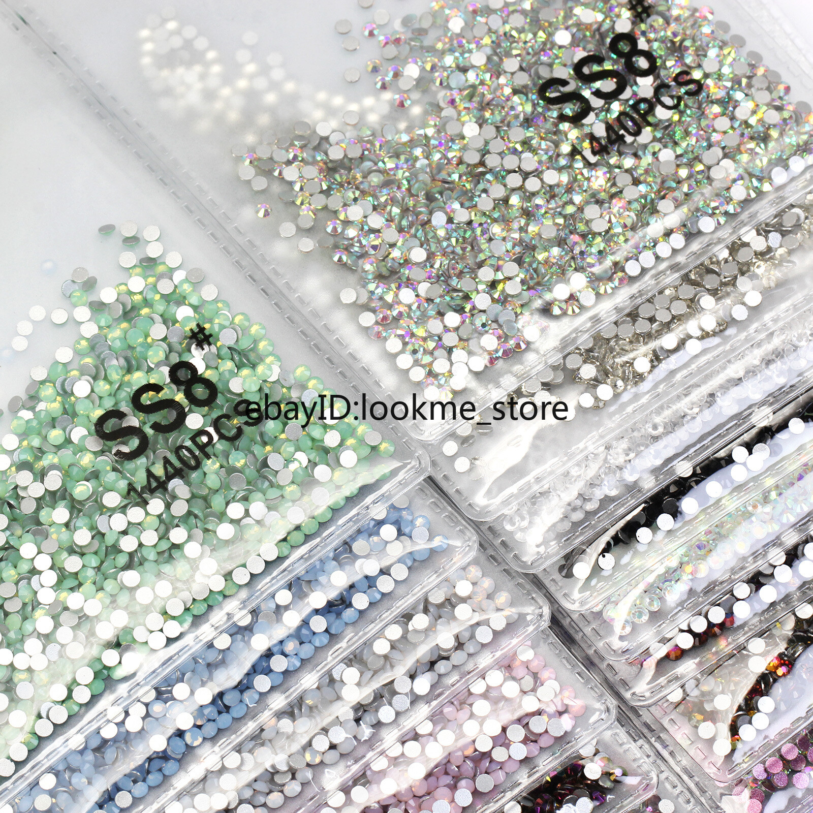 1440pc 2.5mm (ss8) Crystal Glass Rhinestones Flatback Gems Nail Art Crafts Decor