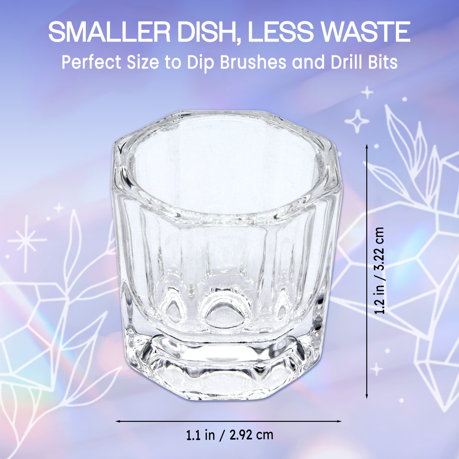 4 Pieces Beauticom Acrylic Liquid Powder Nail Art Dappen Dish Glass Crystal Cup